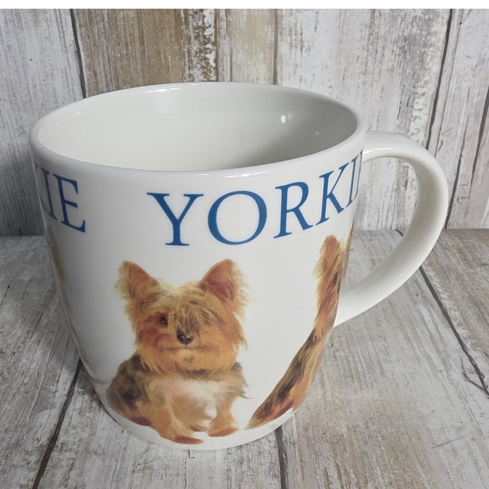Home Essentials Yorkie Coffee Mug White Ceramic Yorkshire Terrier Dog Large Cup